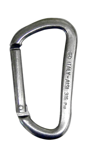 [EJA 200210K] Mosquetón Aluminio Cierre Inox (60mm) (4 uds) Cressi