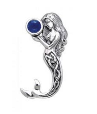 [TPD080-ZA] Colgante de Sirena con Gema color Zafiro Scuba Gifts