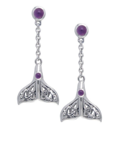 [TER027] Pendientes Largos Cola de Ballena Celta con Gema Scuba Gifts